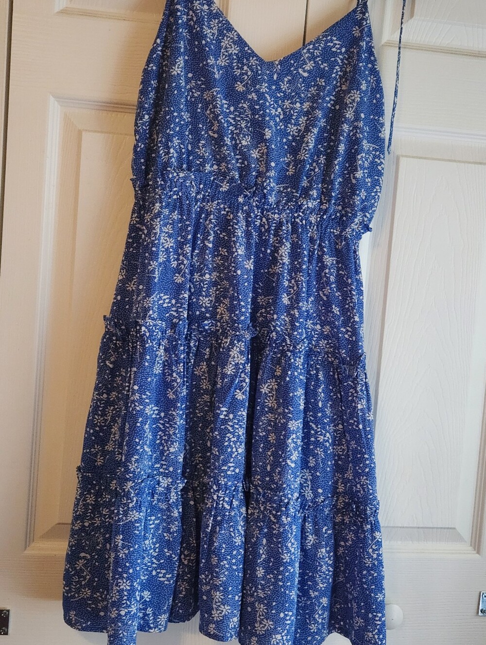 Ladies Pinch Blue Floral Tiered Sundress